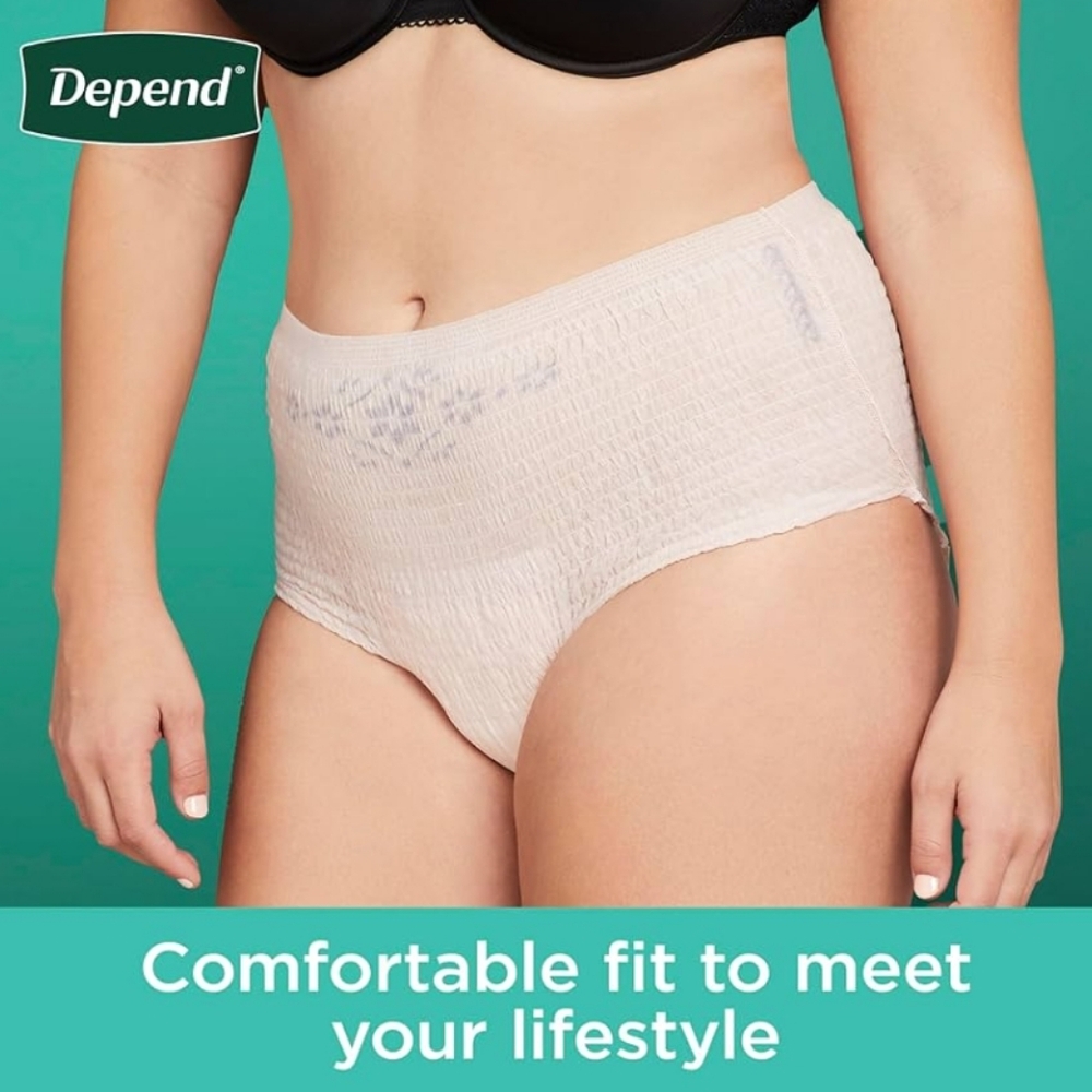 Depend Womens Fresh Protection Disposable Underwear Max Protect 34 Count Pink XL